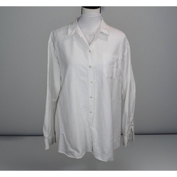Sezane Max Shirt Casual White Csao Amour 40 US 8 Long Sleeve Button Down Pocket - Picture 2 of 10